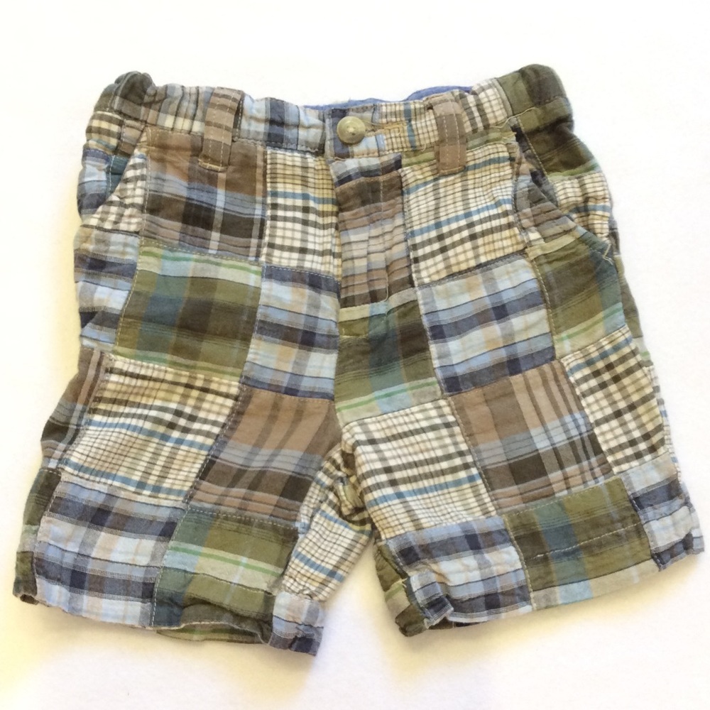 Eagle Eye plaid patchwork shorts